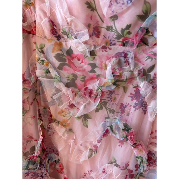 Dress the population Giovanni ruffled Maxi dress blush multi XXL - Picture 10 of 13